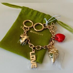 NWT TORY BURCH HEART LOVE CHAIN BAG CHARM